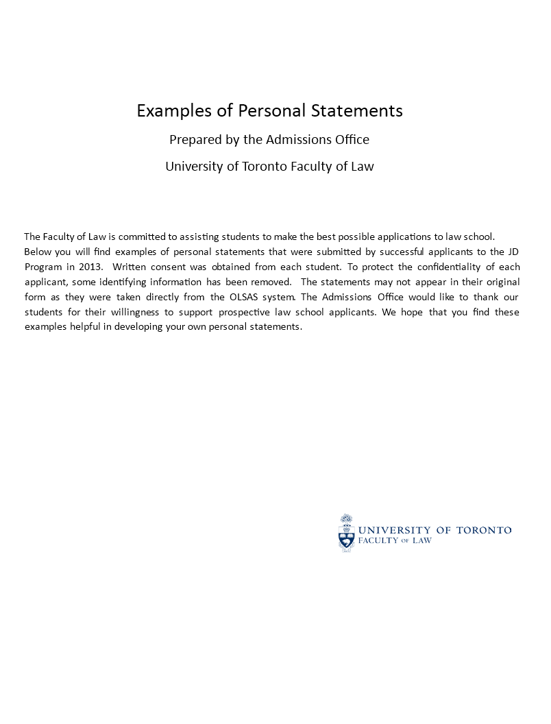 Opening Sentence For Personal Statement Job
