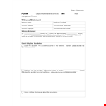 Service Witness Statement example document template