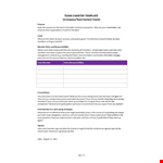 Team Charter Template  example document template