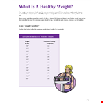 Healthy Weight Chart example document template