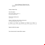 Income and Employment Verification Form Letter | Company Verification example document template