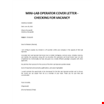 Lab Operator cover letter example document template