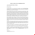 Generic Letter Of Recommendation For Employee example document template