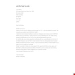 New Job Offer Thank You Letter Template example document template