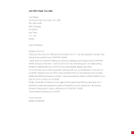 New Job Offer Thank You Letter Template example document template 