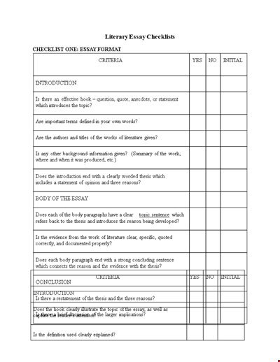 Checklist for Writing a Literary Essay | Essay, Thesis, Topics, Literature