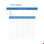 April Family Agenda Template: Organize Your Month with Family-Focused Agenda example document template