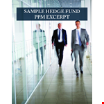 Confidential Hedge Fund Private Placement Memorandum for Investment example document template