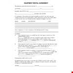 Equipment Lease Agreement - Rent Equipment from Lessor, Payable by Lessee example document template