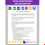 Hotel Maintenance Job Description example document template