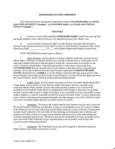 Trademark License Agreement for Licensee and Licensor | Christopher Herman