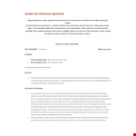 Sample Word Non Disclosure Agreement Template example document template