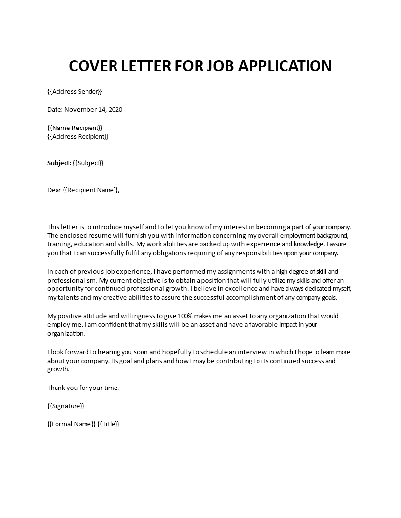 Sample Cover Letter