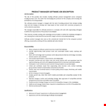 Product Manager Software Job Description example document template
