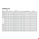 Printable Running Log Template example document template