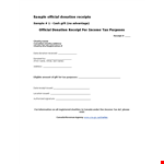 Tax Donation Receipt Template example document template
