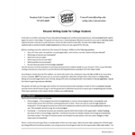 College Student Resume: Experience, Information, Section - Build a Winning Career Document example document template