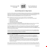 College Student Resume: Experience, Information, Section - Build a Winning Career Document example document template 