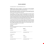 Release Agreement Template form example document template