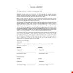 Release Agreement Template form example document template 