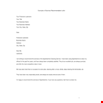 Recommendation Business Letter Example example document template
