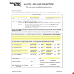 Leave Request Form | Submit Your Vacation Request Today example document template