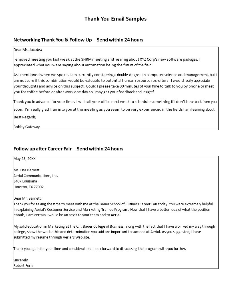 how to thank someone in official email