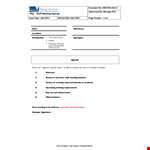 Team Meeting Agenda Outline Template example document template