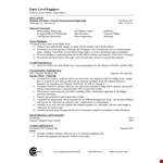 Entry Level Engineering Resume example document template