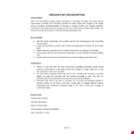 Freelance Art Job Description example document template