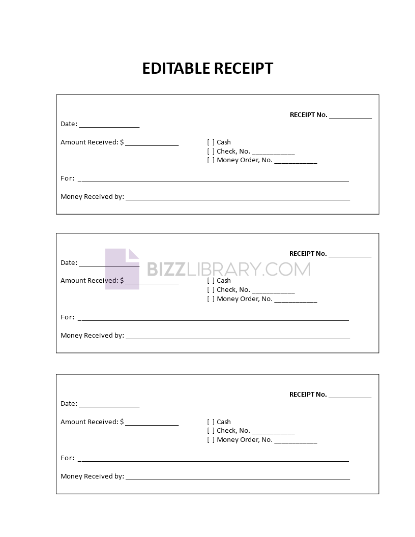 editable receipt template template