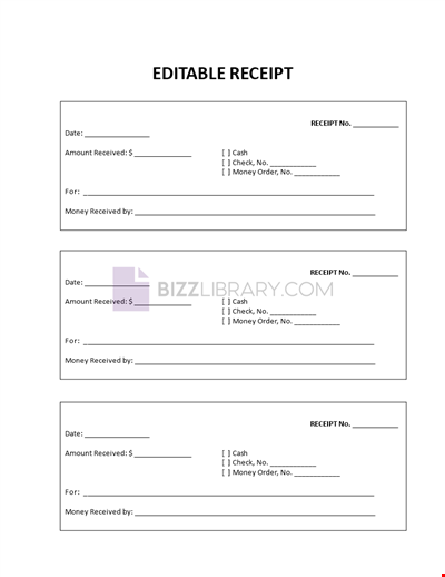 Editable Receipt Template