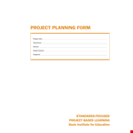 Productive Project Planning Template for Students - Key Criteria Included example document template