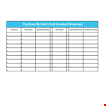 Track Your Debt Payments with our Debt Snowball Spreadsheet - Free Download example document template