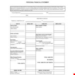 Calculate Your Net Worth with Our Personal Financial Statement Template example document template