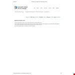 Patient Appointment Reminder Letter example document template