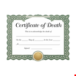 Death Certificate Template - Create, Customize & Print Certificates example document template