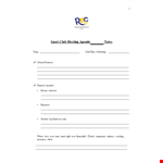 Sports Club Agenda example document template