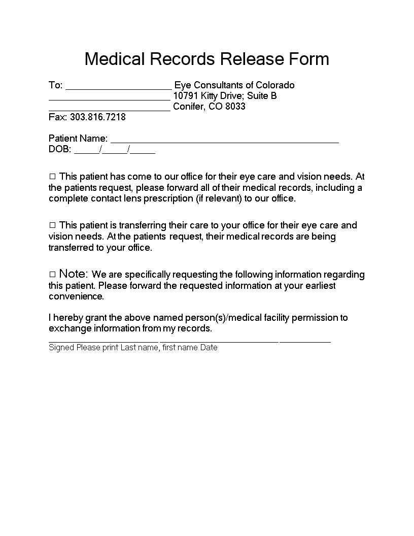 Authorize Release Of Medical Records Easy Medical Release Form authorize-release-of-medical-records-easy-medical-release-form