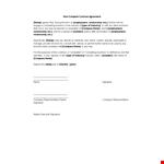 Non Compete Agreement Template for Company, Business, Industry & Relationship example document template