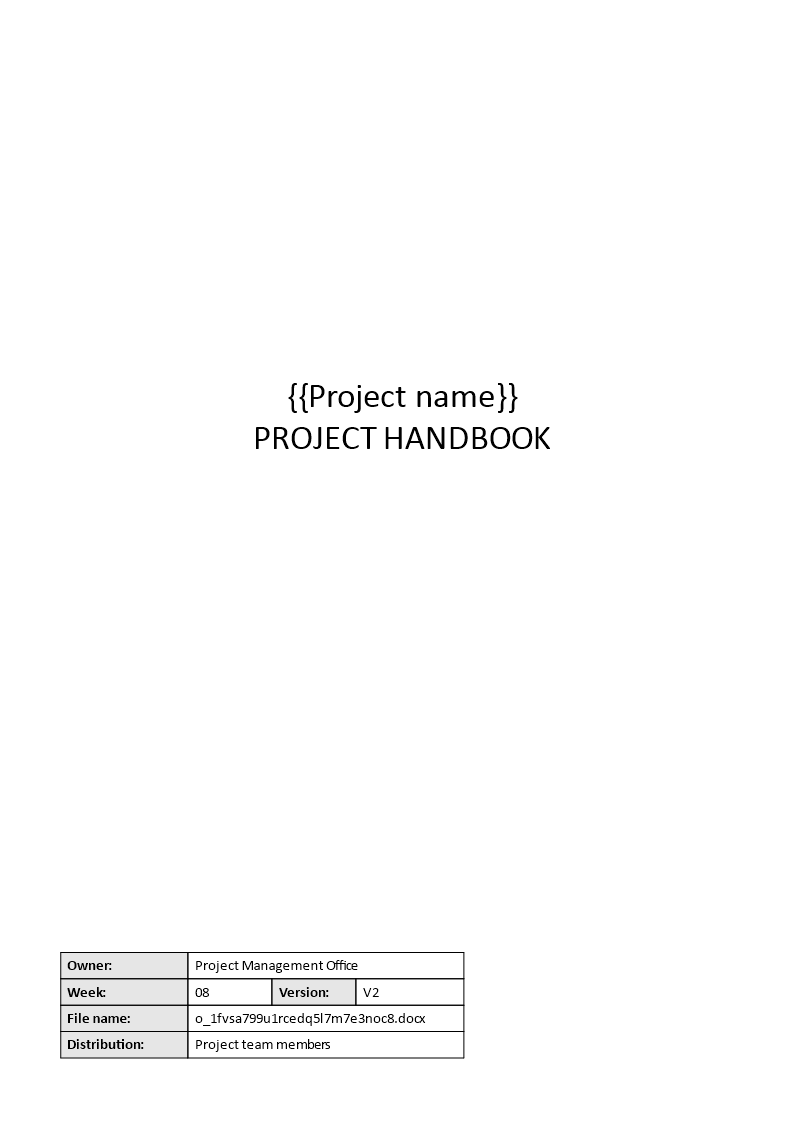 project handbook template