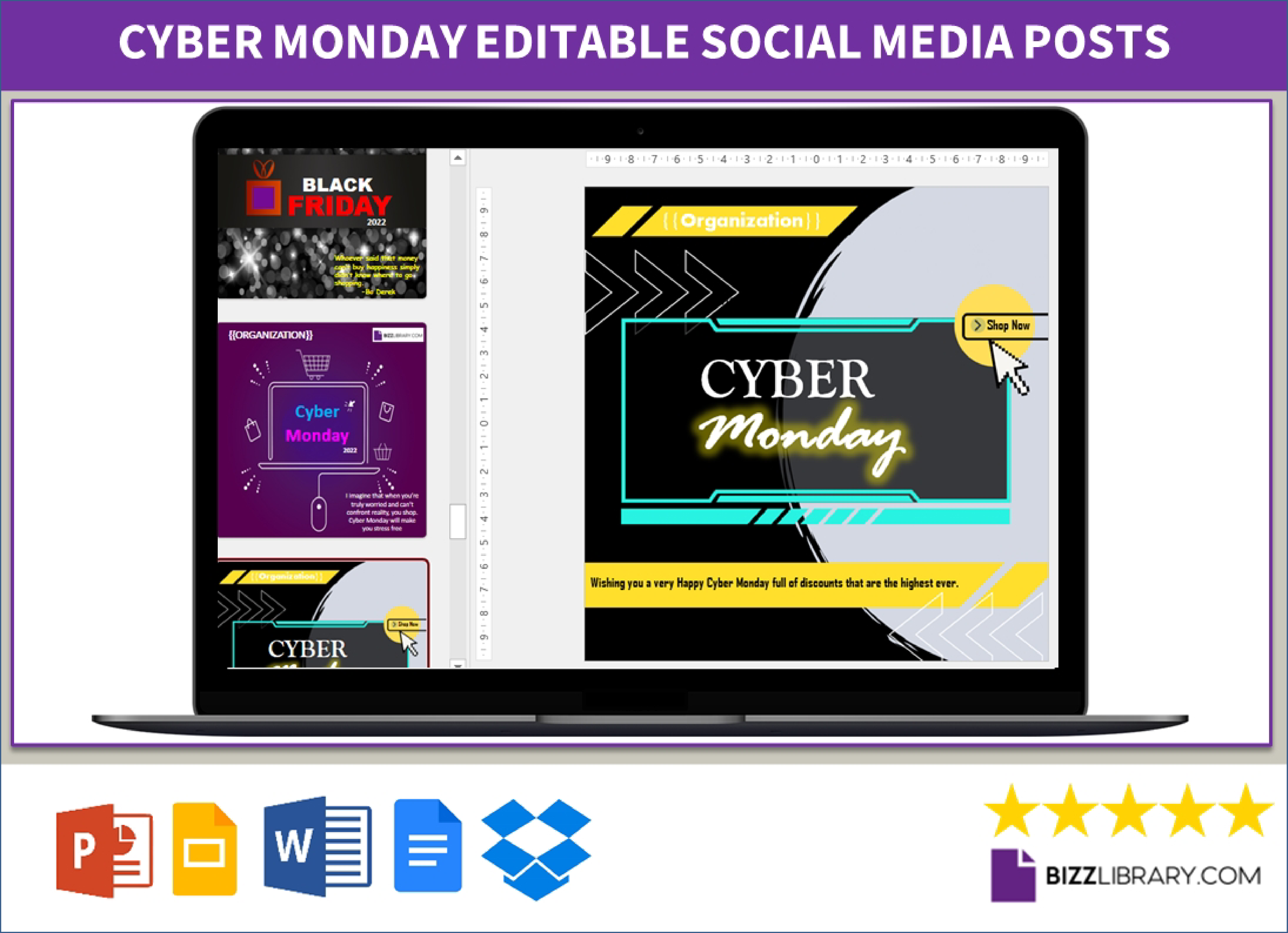 cyber monday social media post  template