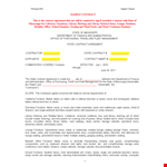 Furniture Purchase Contract Template - Secure Your Contractor Agreement example document template