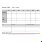 Organized with Our Meal Plan Template example document template