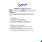 Sales Supervisor Job Description example document template
