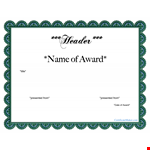 Free Printable Award Certificate Template Download example document template