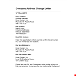 Change of Address Letter - Notifying Couriers of Address Change example document template 