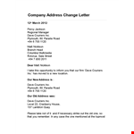 Change of Address Letter - Notifying Couriers of Address Change example document template