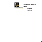 Thank You Letter after Job Reference, Sample Example example document template