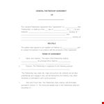 Partnership Agreement Template | Clear Terms for Partnerships example document template